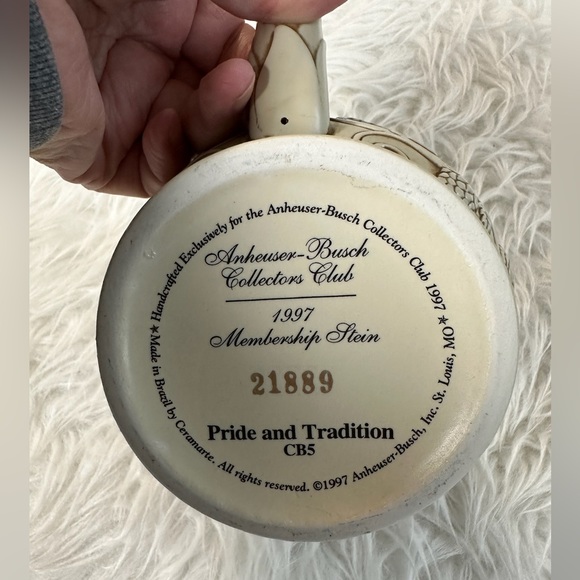 Anheuser-Busch 1997 Collectors Club Membership Stein Vintage - Picture 3 of 9